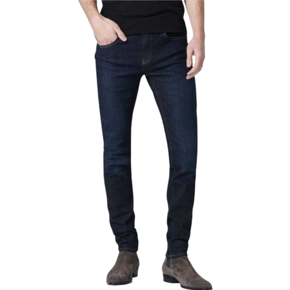 DSTLD Men’s Skinny Slim Jeans Size 32x34 Dark Wash Blue Denim Comfort Stretch